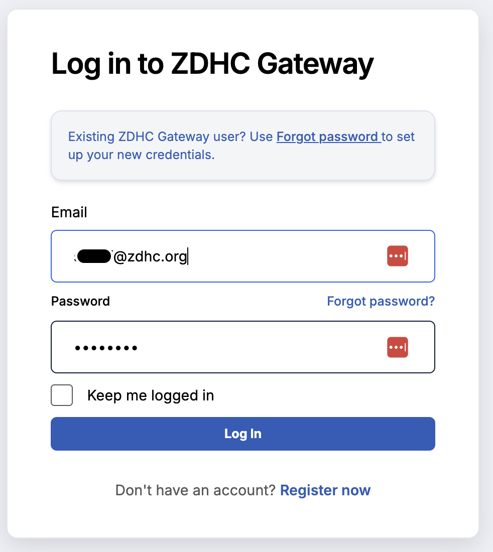 Image showing login screen with Email and Password fields, and Forgot password? Link.