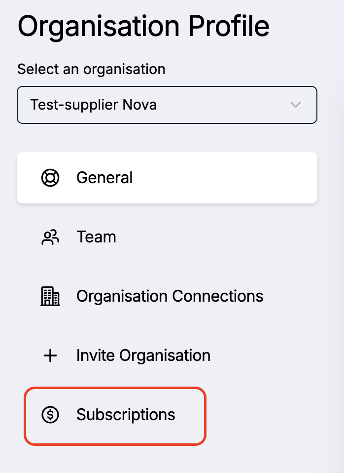Image of Subscriptions tab highlighted.