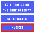 Dropdown menu with Invoices option highlighted